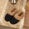 Zapatos peludos Zapatos peludos Birkenstock de lunares franceses Planos sin cordones Otoño/Invierno Zapatillas de punta cerrada Estilo exterior para mujer 2026 Persona perezosa