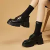 Mocasines de suela gruesa para mujer, nuevo modelo otoño 2026, zapatos para mujer que aumentan la altura, estilo británico, suela suave, cómodos para los pies, zapatos pequeños de cuero con punta redonda