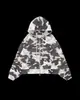 Sudadera con capucha y cremallera vintage retro de camuflaje clásico transfronteriza europea y americana estilo callejero americano holgada Ins