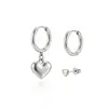 Pendientes y Tachuelas de Acero Inoxidable de Larga Duración Nuevo Set Combinado Moda Europea y Americana Pendientes de Lujo Ligero en Forma de Corazón Set de 3 Piezas
