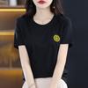 2023 Verano Nueva Llegada Lazo de Lentejuelas Combinable Estilo Chanel Top Camiseta de Manga Corta Femenino Estilo Ins Manga Media Body