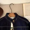 Jaqueta jeans infantil primavera e outono nova jaqueta jeans infantil da moda com gola alta para crianças pequenas e médias estilo coreano moda jaqueta jeans bonita