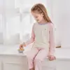 Conjunto de Pijama Infantil: Conjunto de Blusa de Manga Longa e Calça Nove Pontos para Meninos, Pijama Antibacteriano 7A, Roupa de Casa para Meninos, Calça de Casa para Meninas