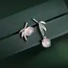 Aretes de Gota de Agua con Hoja de Bambú para Mujer, Nuevo Estilo Chino de Gama Alta Versátiles Geniales, Asimétricos Elegantes, Joyería de Estilo Antiguo