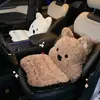 Nueva funda de asiento de coche de invierno con soporte lumbar integrado, con un diseño grueso, afelpado y lindo de gato de dibujos animados.