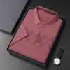 Camiseta de Manga Corta de Seda de Hielo para Hombre Talla Grande Holgada Camisa Polo para Hombre de Negocios Cuello Solapa Ropa de Trabajo Camiseta Pelo de Hombre