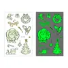 Suministro Transfronterizo Impermeables Navideños Pegatinas de Tatuaje Dibujos Animados Muñeco de Nieve Fiesta Niños Luminosos Pegatinas de Tatuaje Tatuaje