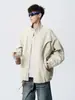 Chaqueta estilo americano con cuello alto para hombre, nuevo modelo otoño 2026, manga murciélago, corte holgado, longitud media, chaqueta de vuelo, marca de moda