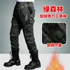 Pantalones Camuflados Engrosados para Hombre, Pantalones de Trabajo Camuflados de Otoño e Invierno, Forrados de Polar, Pantalones de Algodón Resistentes al Calor, Pantalones de Protección Laboral de Algodón Puro, Pantalones Largos Casuales Elásticos