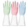 Luvas domésticas de látex à prova d'água e duráveis para mulheres, adequadas para lavar louça e roupas, luvas de borracha para limpeza de cozinha