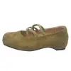Sapatilhas de tira cruzada estilo balé para mulheres, modelo novo 2026, sapatos Mary Jane de salto baixo e bico quadrado, mocassins versáteis de sola macia