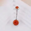 Anillo para Ombligo de Acero Inoxidable Moto de Doble Diamante Básico de Diez Mil Años con Clavo para Ombligo de Diamante Anillo de Clavo para Ombligo Todo-Fondo Moda Adornos Umbilicales