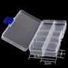Caja de Almacenamiento de Plástico Transparente con 10 Compartimentos para Joyería, Cuentas a Granel, Accesorios Electrónicos, Botones, Tarjetas Cuadradas con Ranuras para Cuentas