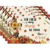 Manteles individuales de lino Amazon Otoño Acción de Gracias Transfronterizos para Decoración de Fiesta Festiva en Sala de Estar Comedor del Hogar Banderines de Mesa Personalizados