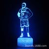 Suministro transfronterizo de luz nocturna 3D de estrella de la NBA, luz de control remoto, lámpara de mesa táctil LED colorida enchufable creativa, luz de regalo