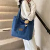 Bolso de Hombro de Lona de Mezclilla Más Vendido Nuevo Estilo Gran Capacidad Bolso Tote Literario de Nicho Bolso de Mano Casual Versátil para Compras