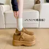 Zapatos tipo Mula sin Cordones con Hebilla Retro y Suela Gruesa para Mujer 2026 Otoño Plataforma para Estaturas Bajas Mocasin de Moda Zapatos de un Solo Color