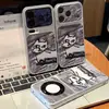 Funda de Teléfono Gato Boceto para iPhone 16 Pro Max Apple 17 Funda de Teléfono Galvanizada Carcasa de Transformación Instantánea