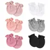 Comercio exterior Guantes de color liso europeos y americanos para recién nacidos Refuerzo elástico Guantes faciales antiarañazos Guantes elásticos para bebés 0-1 años