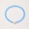 Pulsera Popular de Calcedonia Azul de Xiaohongshu para Mujer, Perlas de Agua Dulce, Nuevo Estilo Chino, Pulsera de Imitación de Aguamarina de Alta Gama al por Mayor