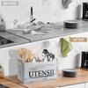 Caja de Madera para Guardar Cubiertos Transfronteriza Organizador de Múltiples Compartimentos para Cuchillos y Tenedores de Cocina Caja de Almacenamiento Vintage para Cucharas y Tenedores de Escritorio