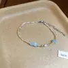 Pulsera de Plata con Perlas de Cristal para Mujer, Moderna y a la Moda, Elegante Pulsera con Diseño Único, Joyería de Nicho para Mujeres
