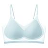 Ropa interior ultrafina de seda de hielo sin marcas para mujer, pecho grande, pequeña, transpirable, tipo sling, chaleco de espalda hermosa, sujetador para dormir de talla grande