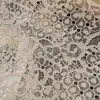 Novo tecido de renda jacquard em malha vazada com fio de prata, elástico, poliéster, renda, tecido de renda macio para roupas femininas, roupas infantis, tecido para lingerie
