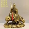 Ornamento de Estátua de Latão de Zhang Tianshi, Ancestral Mestre Zhengyi com Olho Celestial Sentado, Estátua de Bronze de Zhang Daoling Tianshi da Montanha Longhu