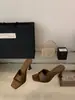 Chanclas de Verano Vintage Chuyuji de Punta Cuadrada y Abierta con Una Tira de Tacón Alto para Mujer, Sandalias Elegantes y Únicas de Tacón Fino para Uso en Exteriores