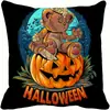 Nueva Funda de Almohada de Halloween Lino Estampado Cojín Lumbar Funda de Cojín Productos para el Hogar Transfronterizos Funda de Almohada Amazon Venta al por Mayor