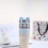 Taza de hielo de hilo del sudeste asiático taza de coche taza térmica de acero inoxidable taza fría taza con tubo de succión taza de café para coche al aire libre