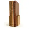 Conjunto de Tábuas de Corte de Madeira de Acácia, Tábuas de Corte em Forma de Livro de 3 Peças com Base, Tábua de Corte Doméstica para Cozinha, Espessada e Dupla Face