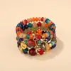 Pulseira Bohemia Étnica com Contas e Pingentes de Coruja, Torre e Coração, Multicamadas, Venda Quente Transfronteiriça, Atacado