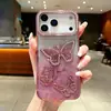 Funda Estéreo Galvanizada con Lazo para Teléfono Móvil Adecuada para Apple 17Promax Moderna 16 Brillo de Pedrería 11 Gama Alta 12