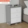 Mesita de noche de lujo ligero, estante de almacenamiento pequeño simple y moderno para mesita de noche, armario de almacenamiento fácil para dormitorio, armario de mesita de noche para vivienda de alquiler