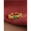 Anillo de Filigrana Estilo Antiguo de Jade Hetian para Mujer Lujo Ligero Gama Alta Imitación de Jade Hetian Anillo para Dedo Índice Regalo para Mamá Día de la Madre