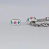 Acessórios europeus e americanos criativos simples em liga metálica em formato de coração, coração de pêssego, duas cores, com pingente, contas de furo grande, acessórios para pulseira DIY, contas soltas