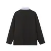 Ropa Vintage Yidao Otoño 2026 Nuevo Estilo Americano Diseño de Moda Falso Dos Piezas Rayas Patchwork Cuello Polo Camiseta de Manga Larga