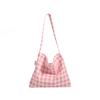 Bolso Tote de Estilo Coreano Ins Estilo Casual Color en Contraste Dulce a Cuadros Gran Capacidad para Ir al Trabajo Combinable Estudiante Clase Bolso de Hombro