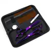 Set de Tijeras de Peluquería Coloridas Personalizadas de 6.0 pulgadas (Tijeras Rectas + Tijeras Entresacadoras + Bolsa + Aceite de Mantenimiento + Peine Ajustable)