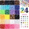 Venta Caliente Transfronteriza 40 Rejillas Decoraciones para Uñas Resina Rhinestones Redondos de Fondo Plano, Set Súper Brillante para Ropa DIY, Uñas y Accesorios de Teléfono