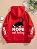 Tamanho Europeu TransfronteiriçoNão, Hoje Não - Moletom Feminino Fofo com Estampa de Gato e Bolsos Largos