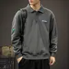 Sudadera con Capucha de Algodón Pesado Estilo Americano Camisa Polo para Hombre Llegada Nueva Otoño 2026 Camisa Chaqueta Holgada con Solapa de Manga Larga