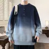 Ropa transfronteriza se puede enviar para estudiantes, Nuevo estilo de invierno, Grueso, Cuello redondo, Degradado, Suéter blanco cálido para hombres de secundaria