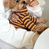 Roupas para Cachorro Outono e Inverno Listradas Animal Estampa Camisa Base Teddy Bichon Cães e Gatos de Porte Pequeno e Médio Roupas Bipedes para Pets