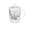 Taza de Té Jingdezhen con Tapa Taza de Cerámica para Oficina Taza de Té para Sala de Reuniones Personalizada Hotel Casa de Huéspedes Porcelana de Hueso Taza para Agua