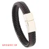Popular Europeu e Americano Novo Estilo Simples e Personalizado Pulseira de Couro Trançada à Mão com Fecho Magnético de Liga Pulseira Estilo Retrô para Homens e Mulheres