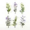 Planta Artificial Geada Branca Folha Redonda Eucalipto DIY Suprimentos de Natal Corsage de Casamento Decoração de Buquê Acessórios Materiais