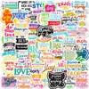 100 Pegatinas de Texto Motivacional en Inglés de Frases Cortas Venta Caliente Transfronteriza Decoración para Diario Hecho a Mano Pegatinas para Equipaje y Cuaderno